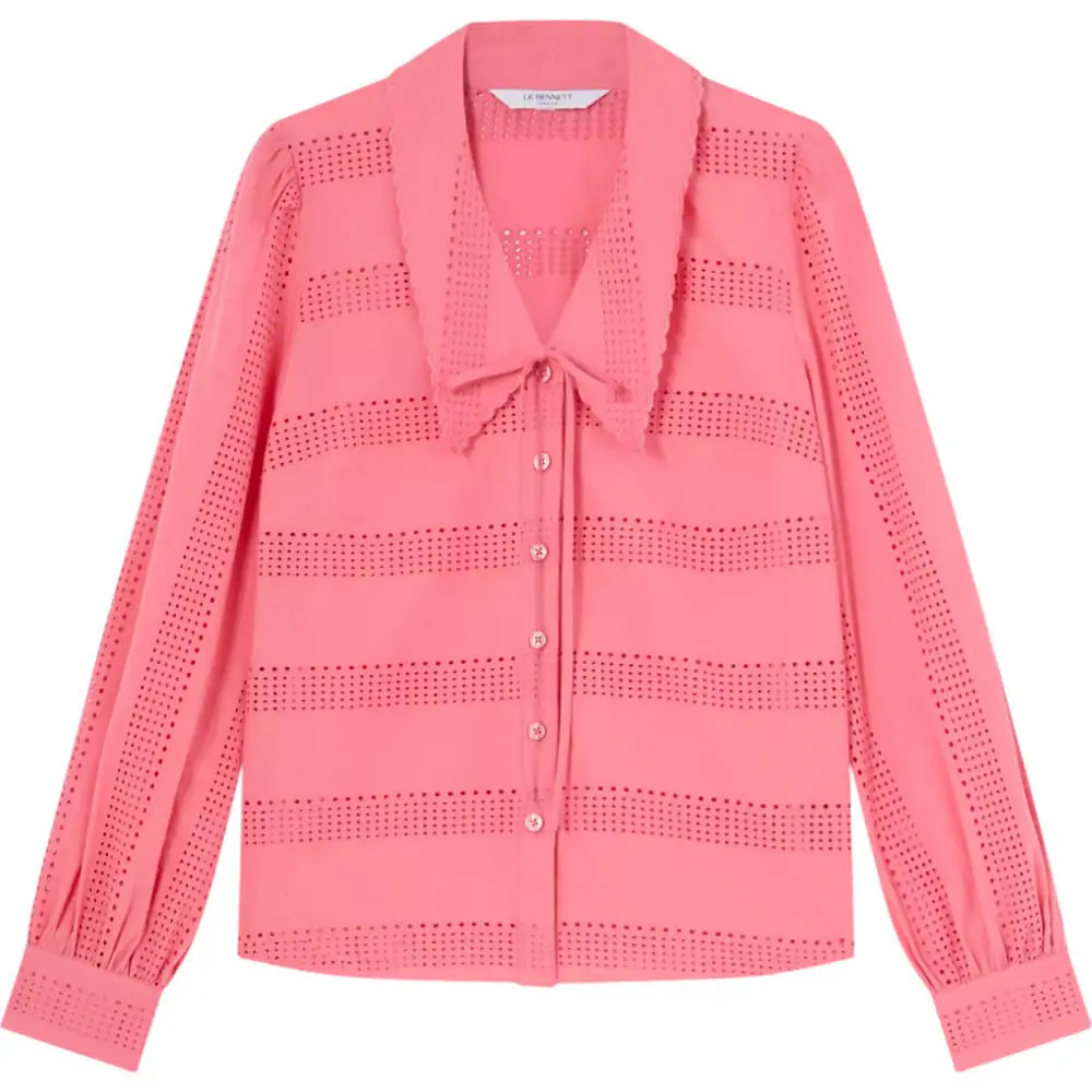 LK Bennett Lindy Embroidered Collar Blouse